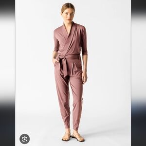 Les Lunes Paul Sleeveless Wrap Jumpsuit Dusty Pink Rose Mauve XS/S Small